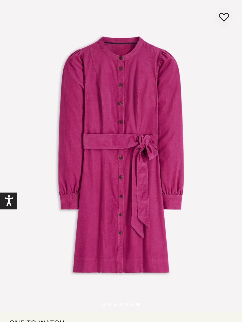 NWT! Boden Bre Cord Short Dress Rich Magenta Size 4R - Picture 6 of 7